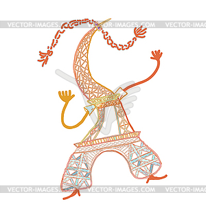 Eiffel Tower in cartoon style - vector clipart