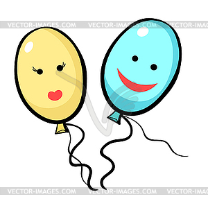 Air ball pair girl and boy - royalty-free vector image