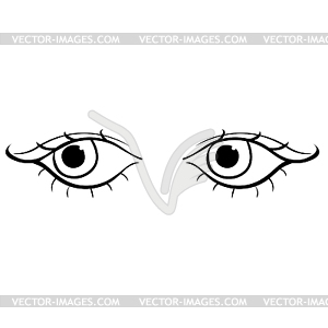 Eyes young female silhouette look left - vector image