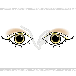Eyes young women look forward silhouette - vector clipart