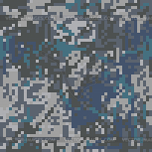 Seamless pattern Protective camouflage blue - vector clip art