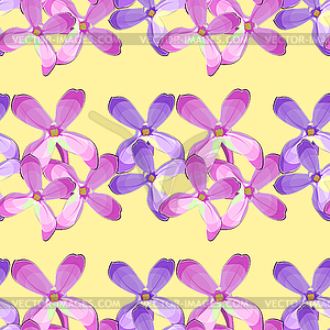 Seamless pattern Lilac branch flowers blooming - vector image