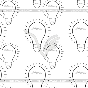 Seamless pattern Coloring with lamp of insight. - vector image