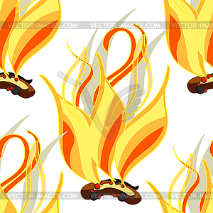 Seamless pattern Fire bonfire elements astrological - vector clip art