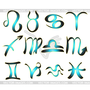 Natal an astrological zodiac signs - vector clip art