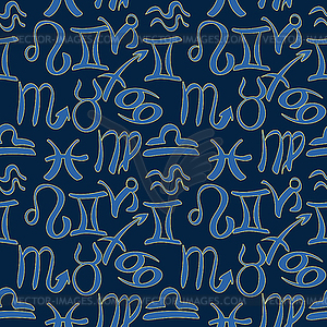 Seamless pattern natal an astrological zodiac - vector clip art