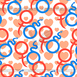 Seamless pattern Mars and Venus astrological symbol - vector image