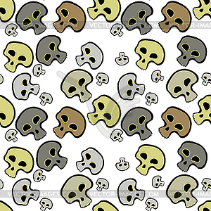 Skull bones in seamless pattern - vector clip art