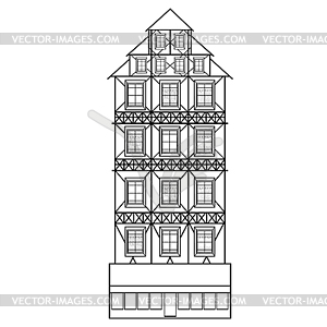 German coloring houses are multistory - vector clipart