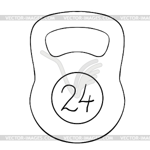 Coloring dumbbell tool for pulling muscle - vector clipart