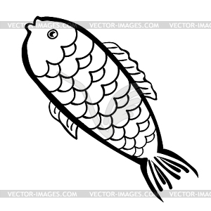 Logo Fisch Ist Schwarz Und Weiss Vektor Clipart