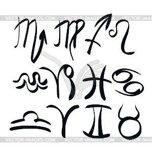 Natal an astrological zodiac signs - vector clipart