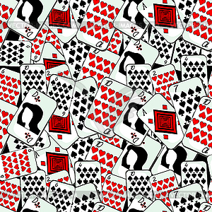 Seamless pattern playing cards suit lady ace - vector clipart