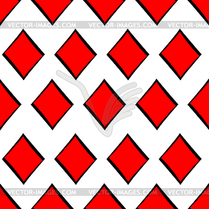 Seamless pattern playing cards suit Bubi - vector image