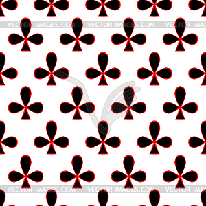 Seamless pattern playing cards suit crosses - vector clip art