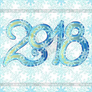 Seamless snowflake 2018 pattern new year - vector EPS clipart
