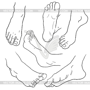 Set foot male bottom out - vector clipart