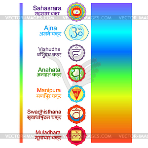 Indian chakra is set color - vector image