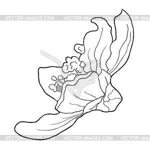 Coloring flower of almond blossoms nut illustratio - vector clip art