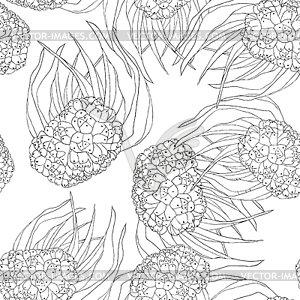 Coloring seamless pattern pandan fruit of - royalty-free vector image