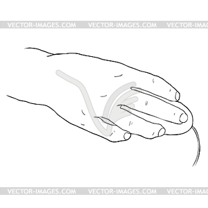 Hand controls computer mouse - vector clipart