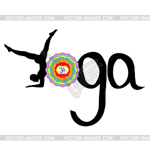 Logo yoga Indian man chakra sahasrara - vector image