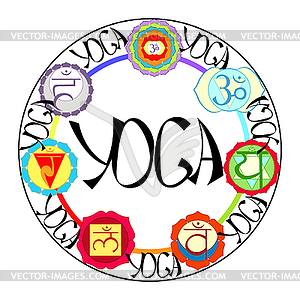 Logo yoga chakra in circle - vector EPS clipart