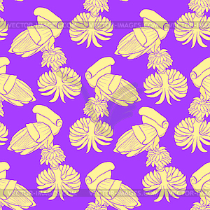 Seamless pattern banana flower india exotica. - royalty-free vector image