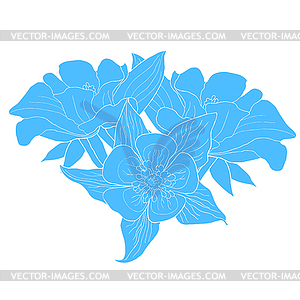 Aquilegia flower is blooming - vector EPS clipart
