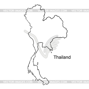 Tropical country Thailand map - vector image