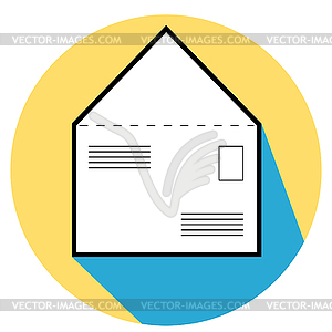 Symbol of envelope icon - vector image