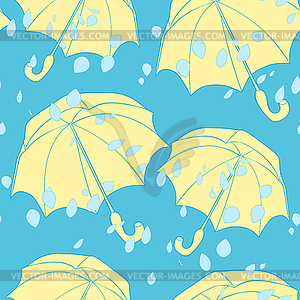 Seamless pattern umbrella of rain - vector image