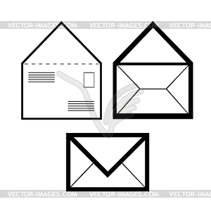 Set symbol of envelope icon - vector clip art