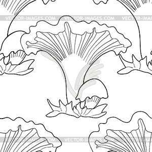 Coloring seamless pattern is natural chanterelle - vector clipart