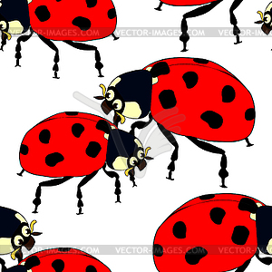 Seamless pattern is ladybug insect nature - vector clip art