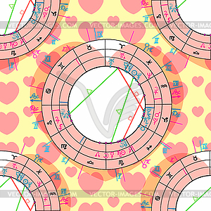 Seamless pattern synastry natal astrological - vector clipart