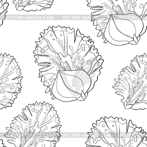 Seamless pattern willow coloring of flower spring. - vector clipart