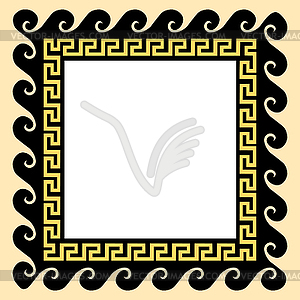 Greek ornament in square frame - royalty-free vector clipart