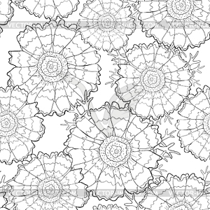 Seamless pattern flower Chrysanthemum keeled - vector clip art