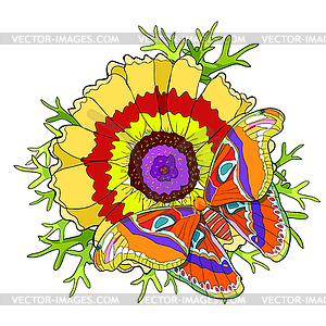 Flower Chrysanthemum keeled Masquerade with - vector clipart / vector image