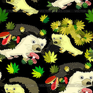 Seamless pattern Hedgehog is an animal - vector clip art