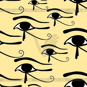 Seamless pattern Egyptian Eye of Horus symbol . - vector clip art