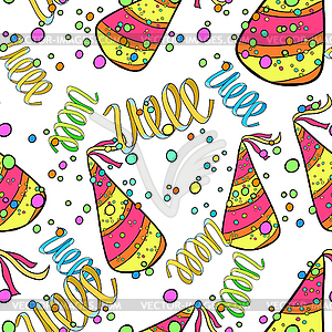 Seamless pattern funny hat for holiday - vector image