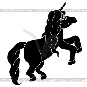 Unicorn horse girl child smiling - royalty-free vector clipart