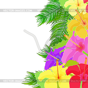 Открытка Гавайский цветок гибискуса - векторная графика