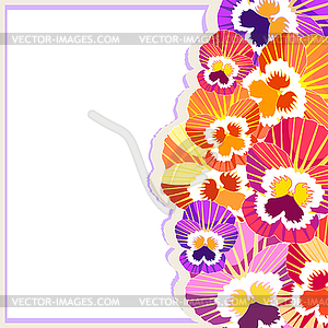 Is card pansy flower - vector clip art