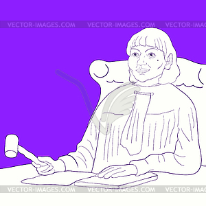 Judge profession middle-aged woman - vector clip art