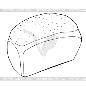 White natural loaf of bread products - white & black vector clipart