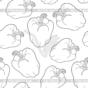 Seamless pattern Vegetable pepper is sweet - royalty-free vector clipart