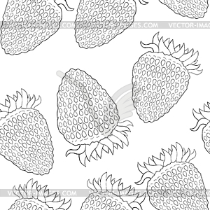 Seamless pattern strawberry berry natural ripe - vector clipart